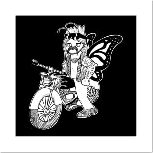 Butterfly Biker Bro Posters and Art